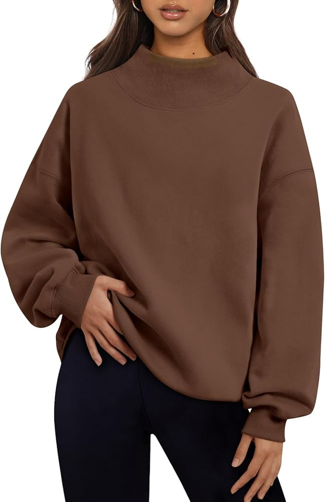 Trendy Queen Womens Oversized Sweatshirts Turtleneck Pullover Long Sleeve Hoodies Tops Fall Fashi... | Amazon (US)