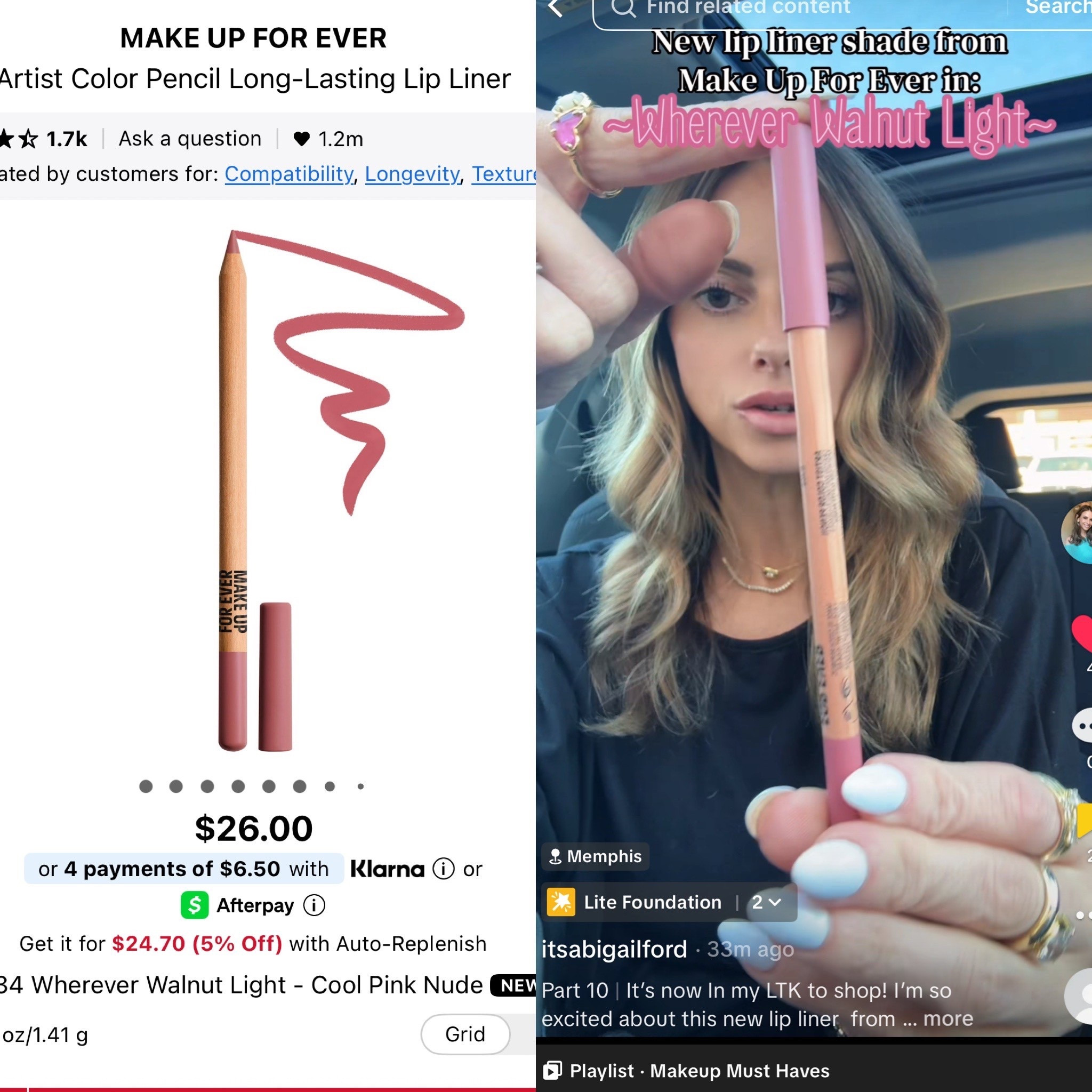 The new Makeup For Ever Lip liner shade: Wherever Walnut light! I picked this up at Sephora and just Shared a review on my tiktok along with an Elf plumping lip oil in shade Burst Bubble. It’s the perfect every day cool tone pink lip combo 💗🌸✨

#LTKdayinmylife #LTKBeauty #LTKgrwm