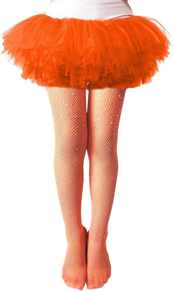 LUCKELF Girls Tights Children's Fishnet Tight 12 Colors Sparkle Rhinestone Hollow Out Pantyhose | Amazon (US)