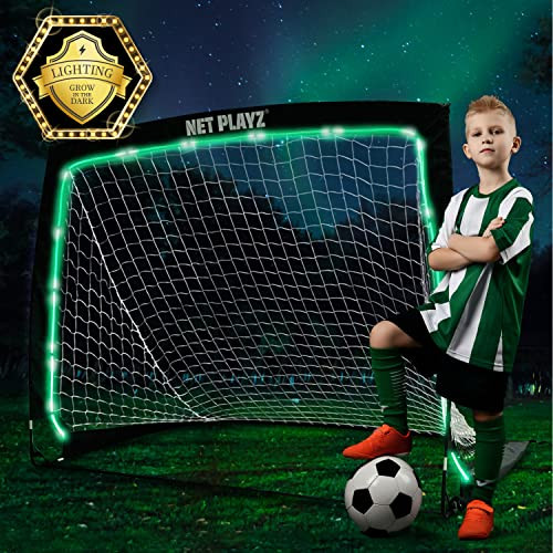 NetPlayz Soccer Goals (Light Up, Glow in The Dark) Kids Pop-up Soccer Net Football Goals, Portable,Black,4 x 3 Ft,NOS34140 | Amazon (US)