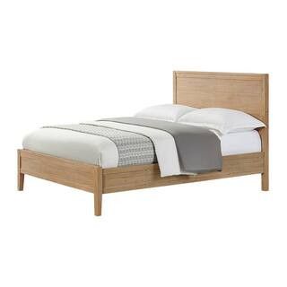 Arden Panel Wood Queen Bed in Light Driftwood (65 in. W x 86 in. D x 50 in. H | The Home Depot