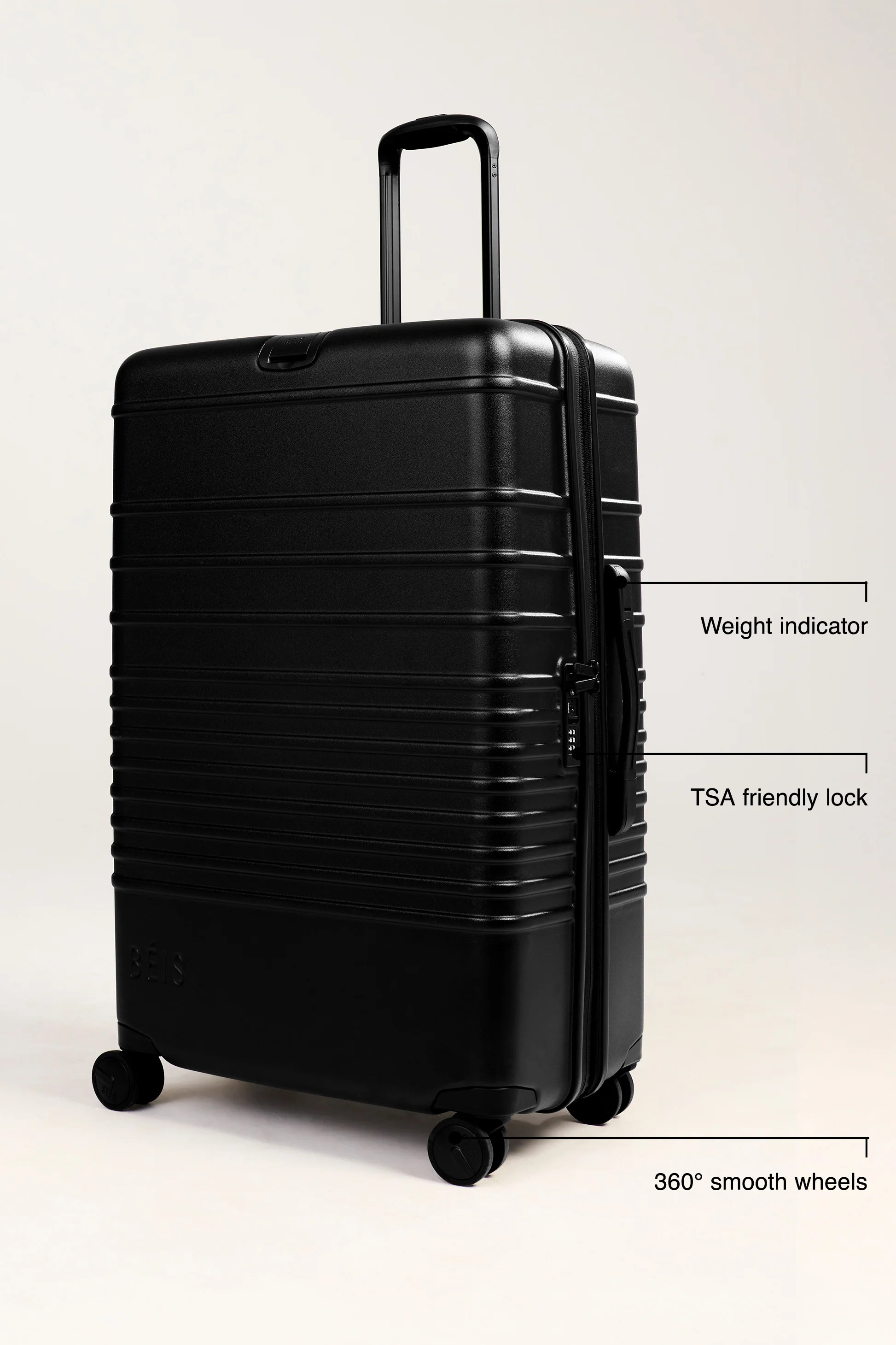 B\u00c9IS 'The Large Check-In Roller' in All Black - 29 inch Large Check in Roller Luggage & Suit... | BEIS
