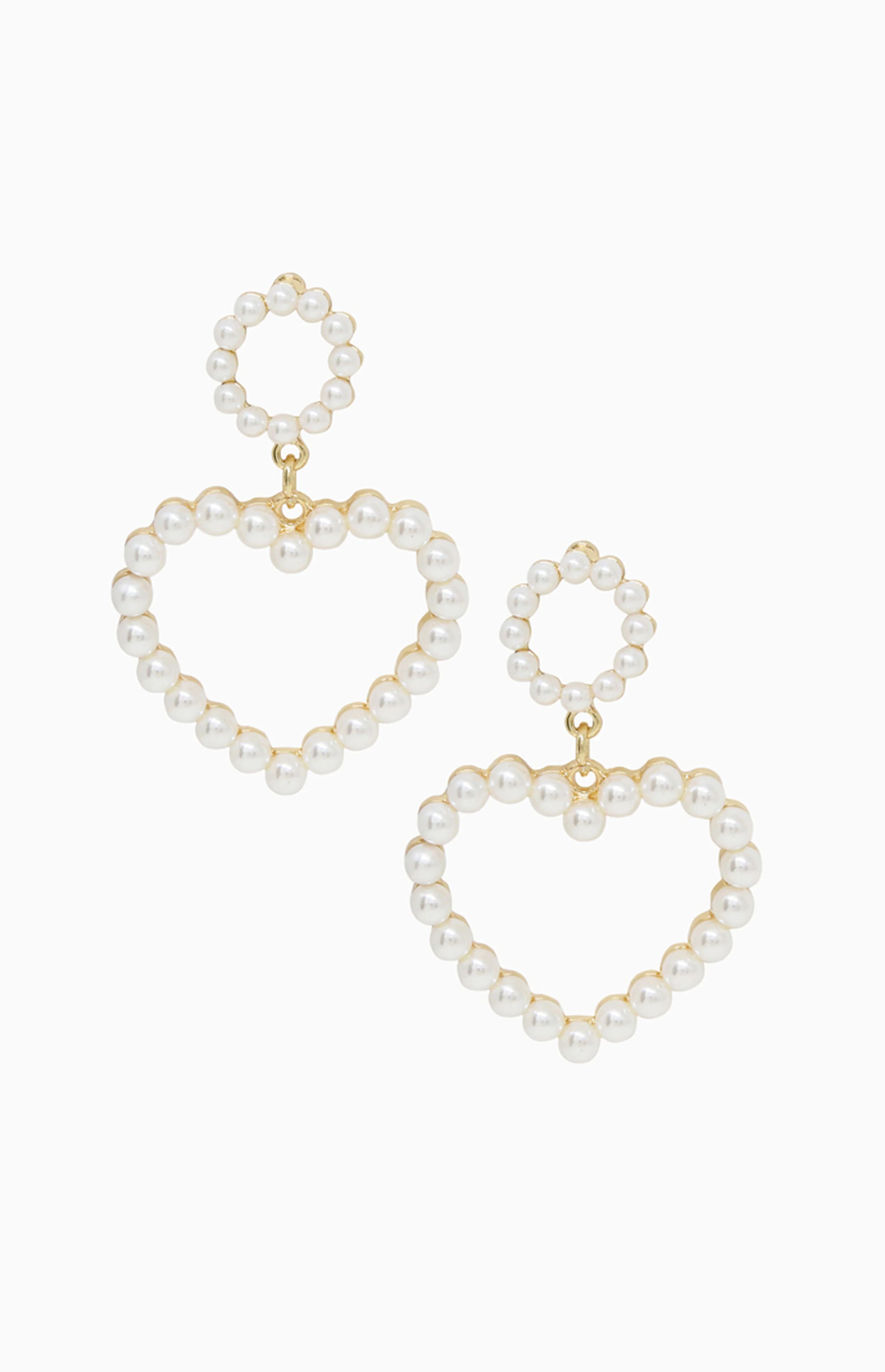 Ettika Loving Pearl Heart Earrings | PacSun