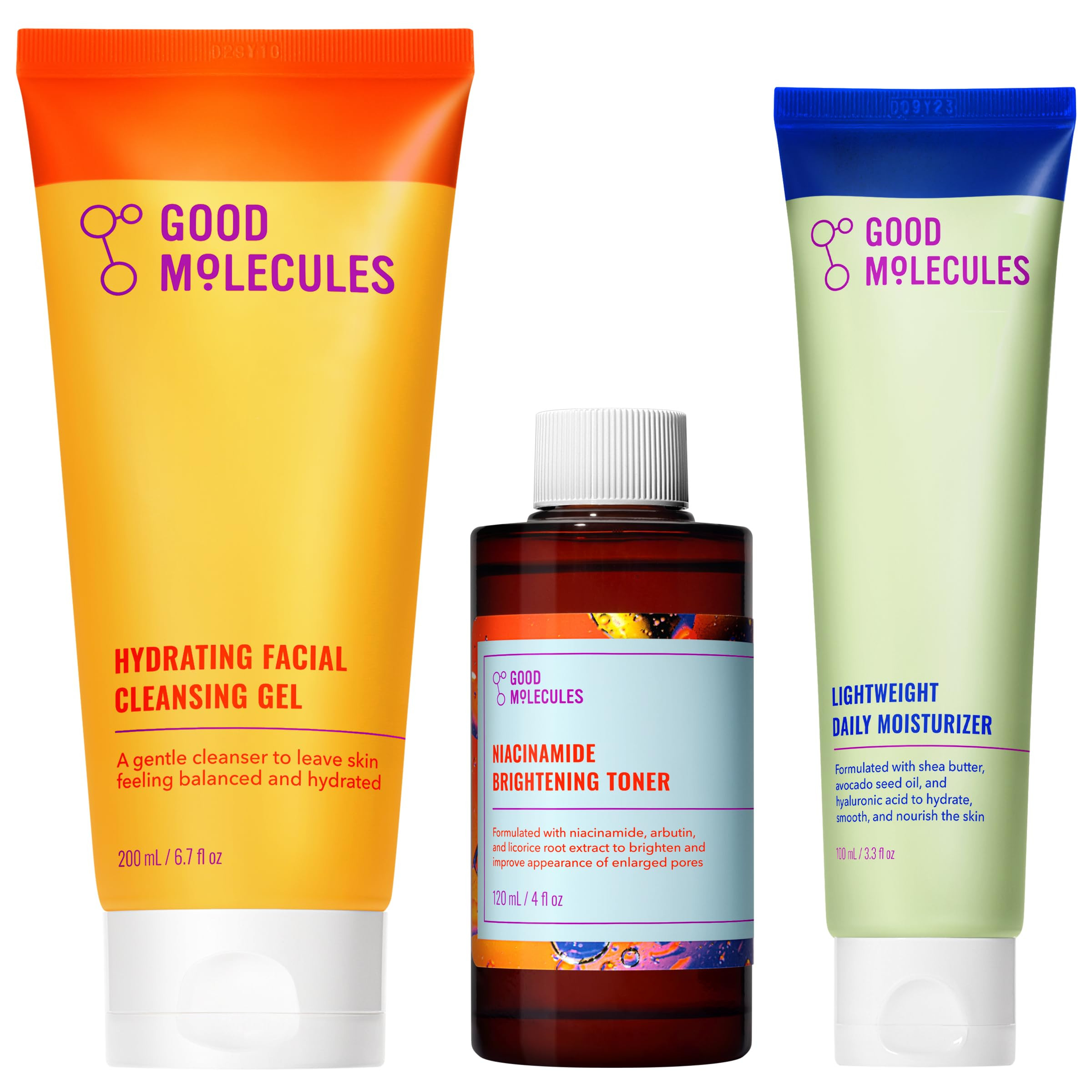Good Molecules Cleanse, Tone & Moisturize Skincare Set – Hydrating Facial Cleansing Gel (200ml)... | Amazon (US)