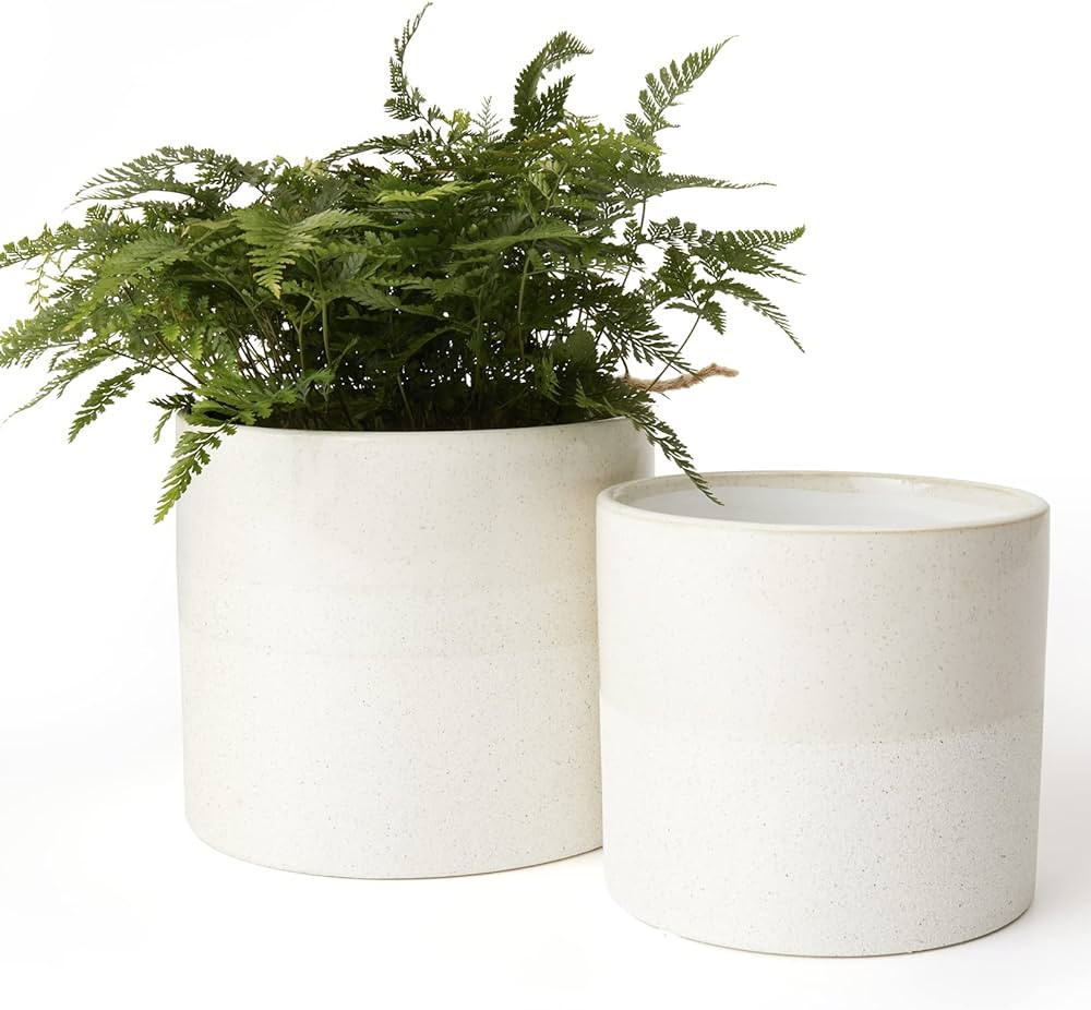 LA JOLIE MUSE Ceramic Flower Pots for Indoor, Plant Pot Set of 2, 6.4+ 5.3 Inch Plants Planter wi... | Amazon (US)