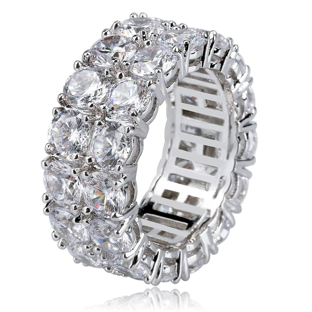 TOPGRILLZ Rings for Men - Men's 14K Gold Plated Brass, Chunky Faux Diamond Band Ring for Women, U... | Amazon (US)