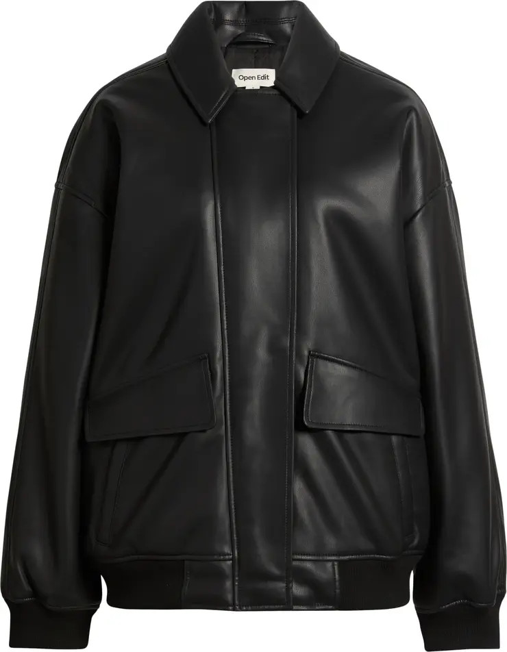 Oversize Faux Leather Jacket | Nordstrom