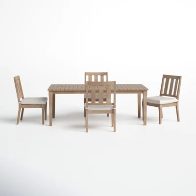 Samya Rectangular 4 - Person 81.4" Long Dining Set with Cushions | Wayfair North America