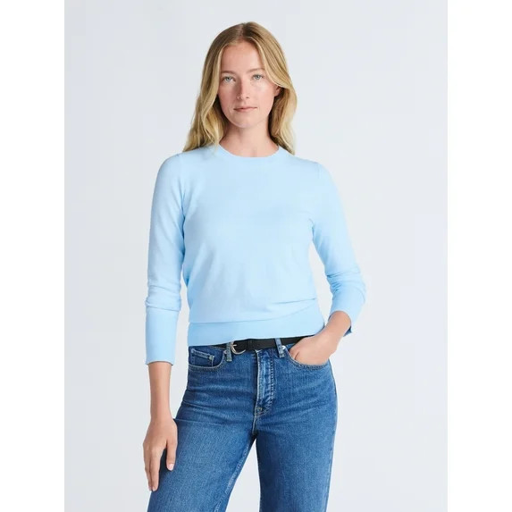 Free Assembly Women's and Women's Plus Cozy Yarn Crewneck Sweater with Long Sleeves. Lightweight,... | Walmart (US)