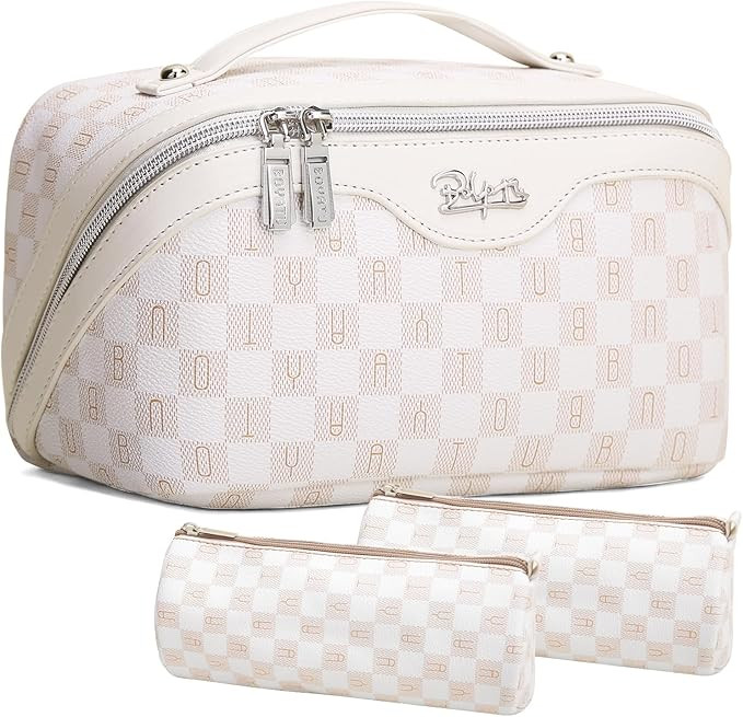 BOYATU Travel Makeup Bag Organizer Cosmetic Bag: 3 Pcs Set Make up Bags for Women with Handle - W... | Amazon (US)