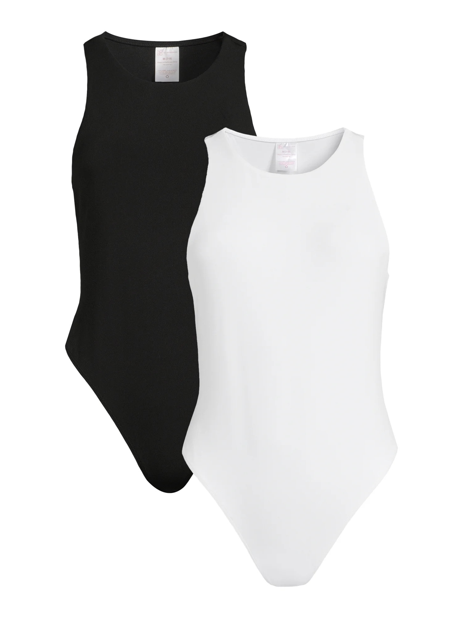 No Boundaries Juniors Double Layer High Neck Bodysuit, 2 Pack, Sizes XS-XXXL | Walmart (US)
