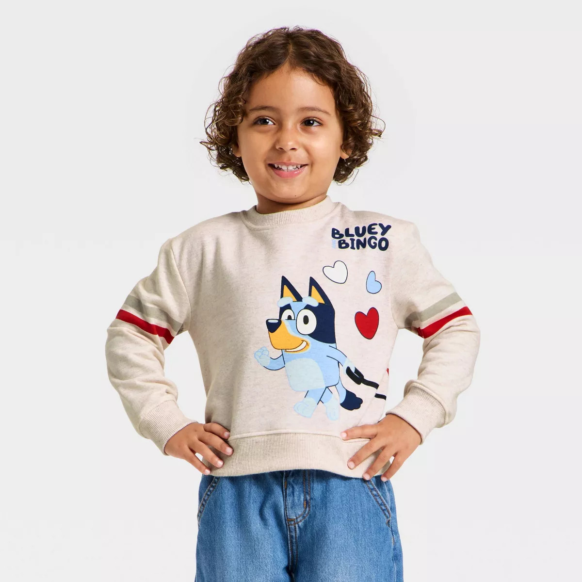 Toddler Boys' Bluey Valentines Fleece Sweatshirt - Gray 2T | Target
