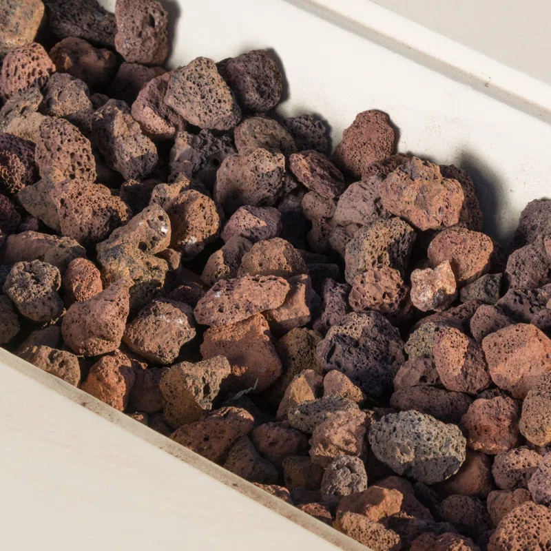 Light Grey Belle Stone Propane Gas Fire Pit Table | Wayfair North America