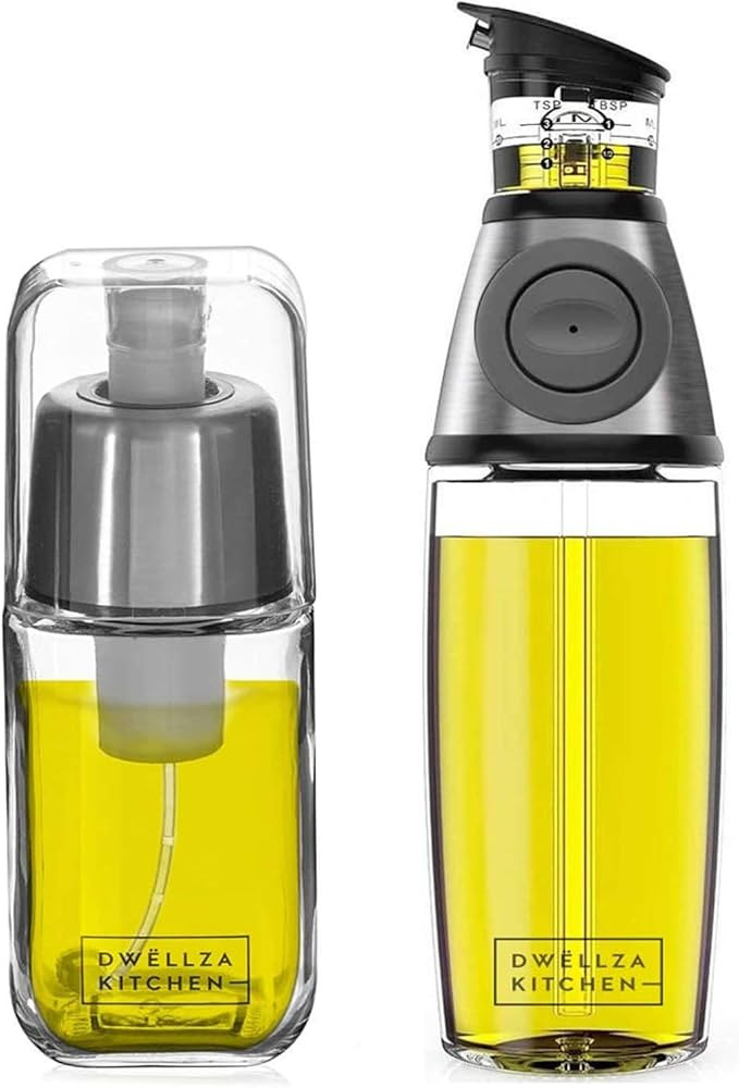DWËLLZA KITCHEN Olive Oil Dispenser Bottle For Kitchen & Sprayer For Cooking - 2 In 1 Glass 17 O... | Amazon (US)