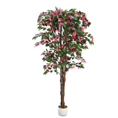 6FT Artificial Bougainvillea Tree with Pink Flowers, Faux Potted Bougainvillea for Indoor & Outdoor Decor, Home & Office Accent | Target