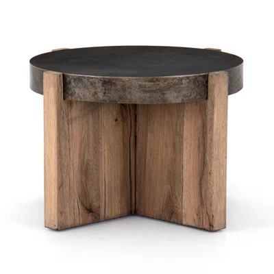 Glendo Iron Tray Top Cross Legs End Table | Wayfair North America