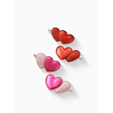 Way to Celebrate Valentine's Day Pink and Red Heart Barrettes, 4 Pieces | Walmart (US)