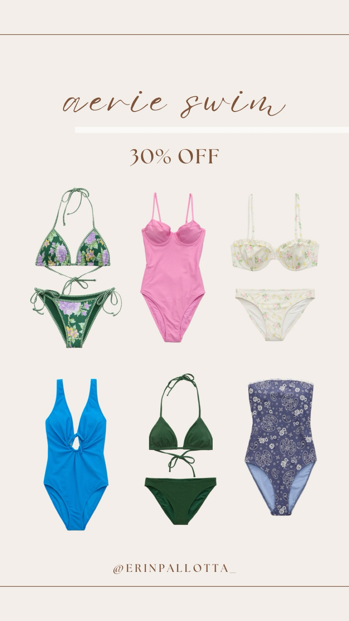 Aerie swim is 30% off! I love the floral pattern options and the tie details on this season’s pieces. 

#LTKFindsUnder50 #LTKSaleAlert #LTKSwim
