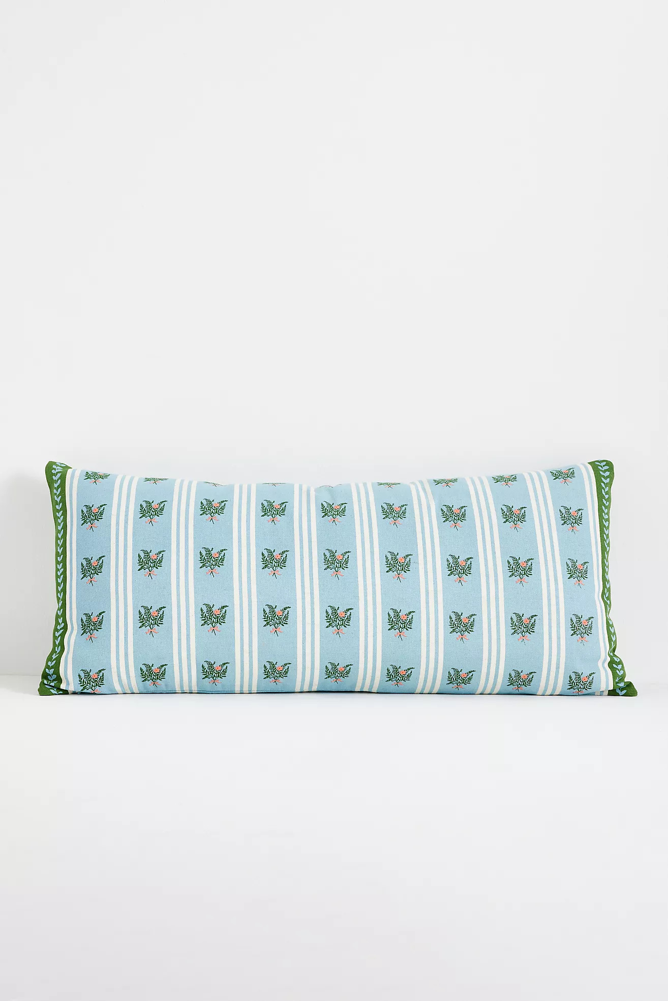 Tess Cotton Screen Printed Floral Striped Pillow | Anthropologie (US)