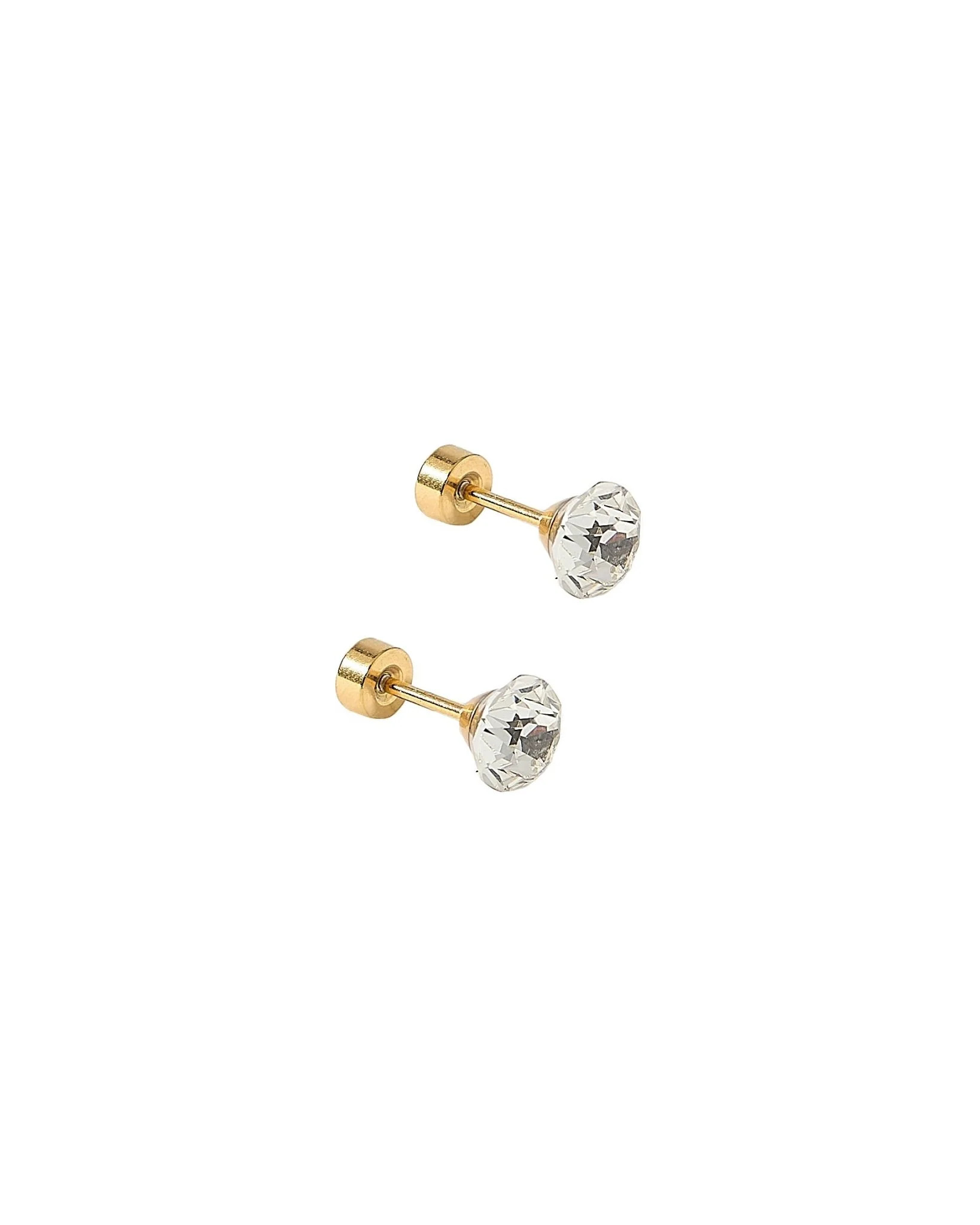 Screwback Stud Earrings Lux - Zuri Clear | LINNY CO LLC