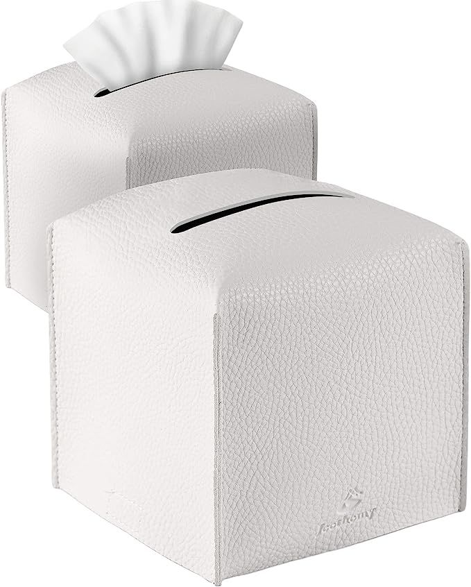 Amazon.com: Tissue Box Cover, Jeethemy Square PU Leather Tissue Box Holder, Modern Tissue Case Fa... | Amazon (US)