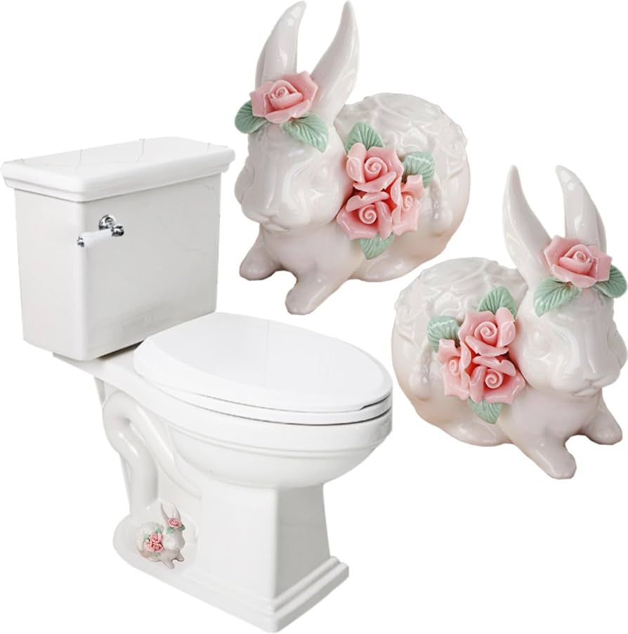 Ceramic Toilet Bolt Covers Decorative Animals, Frog Porcelain Toilet Bolt Caps, Fun Cute Cat Bird... | Amazon (US)