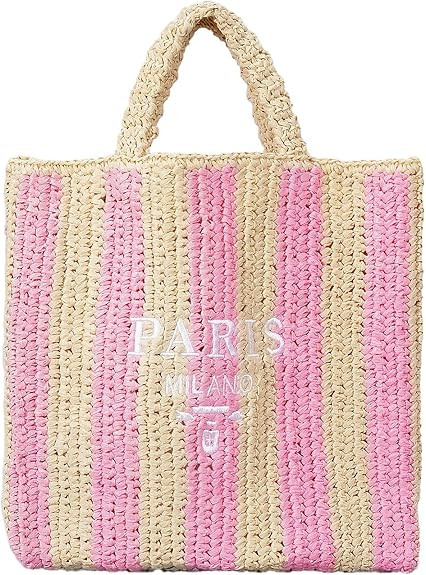 OWGSEE Straw Beach Bag for Women Summer Woven Tote Bag Packable Straw Purses and Handbags for Vac... | Amazon (US)