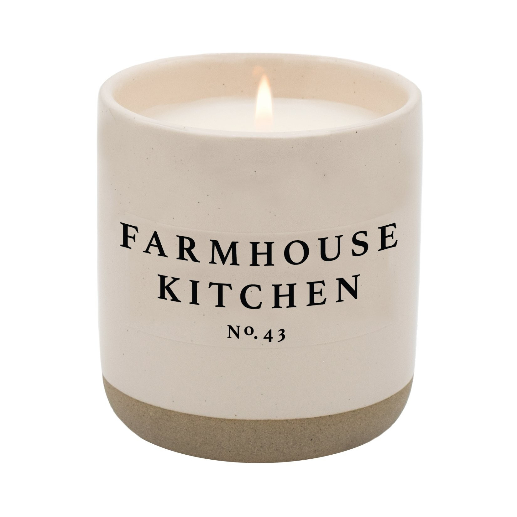 Farmhouse Kitchen Soy Candle - Cream Stoneware Jar - 12 oz | Sweet Water Decor, LLC
