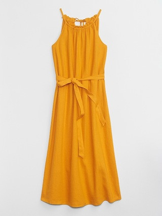 Relaxed Linen Halter Midi Dress | Gap Factory