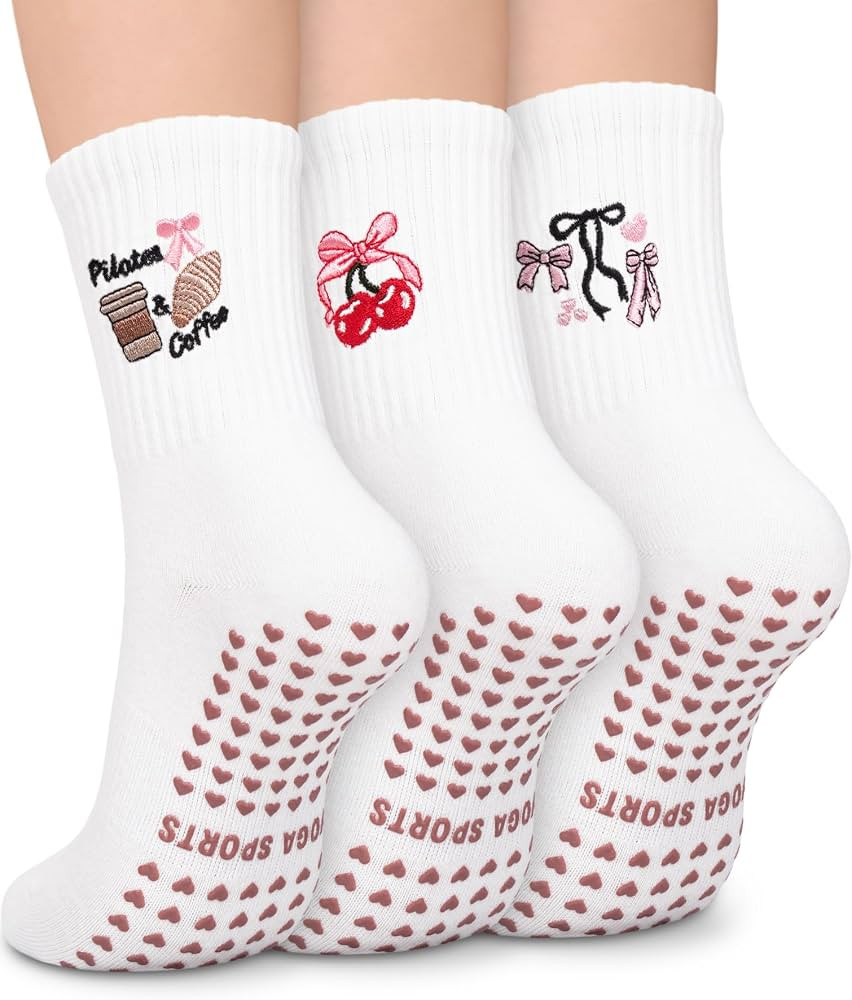 Pilates Socks for Women, Non Slip Grip Socks for Yoga, Barre, Hospital, Grippy Socks Womens Gifts... | Amazon (US)