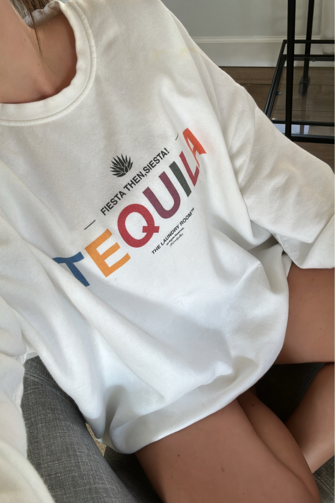 Tequila crewneck sweatshirt. Wearing size M for oversized look!
