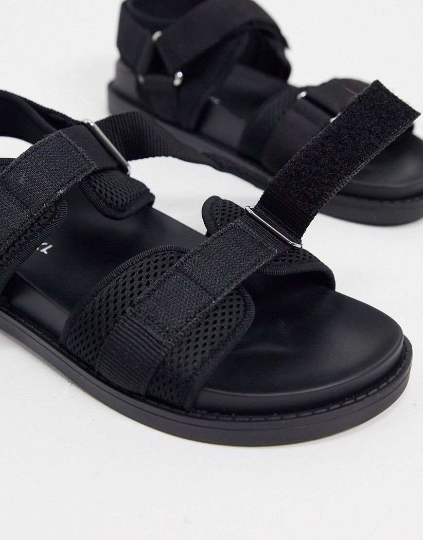 Monki Misha recycled Polyester sporty sandals in black | ASOS (Global)