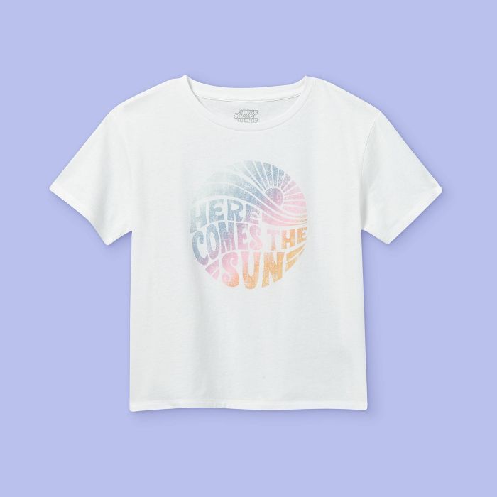 Girls' 'Here Comes The Sun' Short Sleeve Graphic T-Shirt - More Than Magic™ White | Target