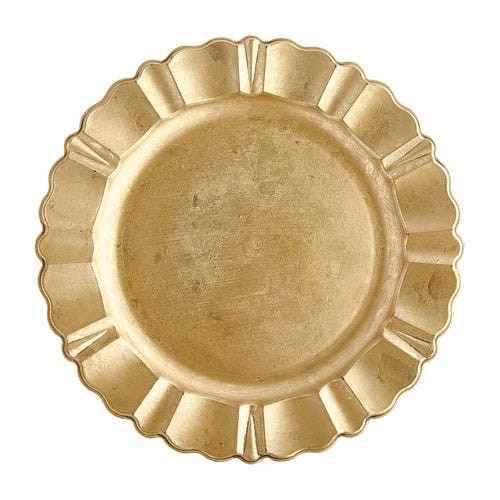 Antiqued Scalloped Gold Charger Plate | Pier 1 Imports