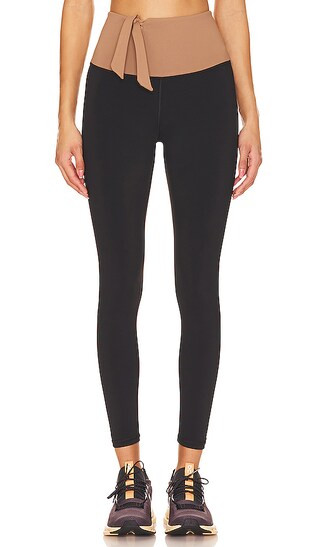 Vigo High Rise Tie Up Legging in Black & Biscotti | Revolve Clothing (Global)