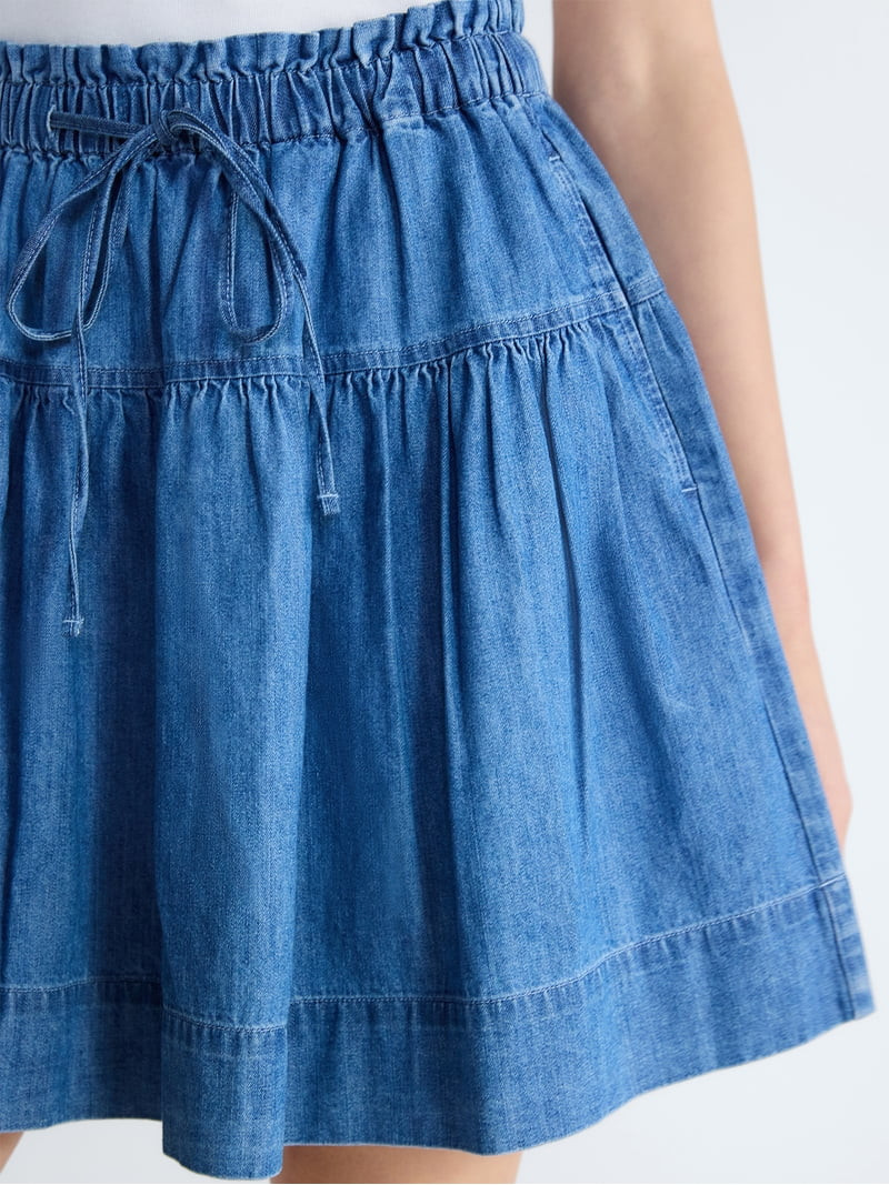 Free Assembly Women's Tiered Denim Mini Skirt, Sizes XS-XXL | Walmart (US)