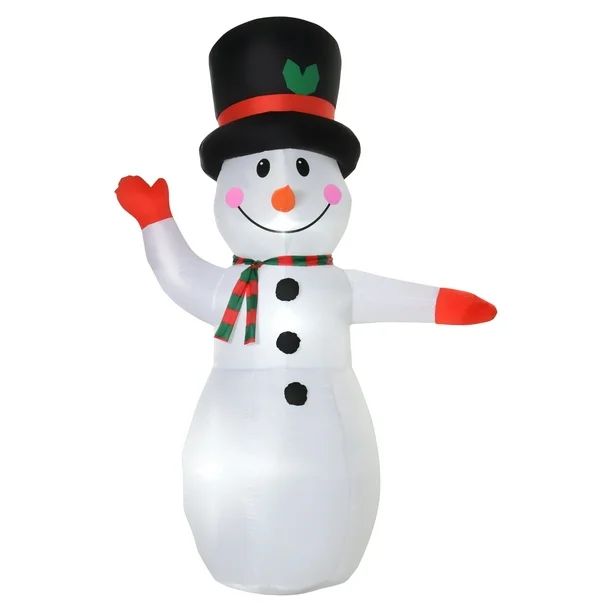 HOMCOM 8â Christmas Inflatable Snowman, Outdoor Blow-Up Yard Decoration with LED Lights Disp... | Walmart (US)