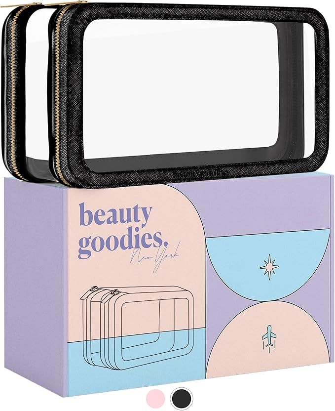 Clear Makeup Bag Organizer, Cosmetic Bag Make Up Bag Travel Toiletry Bag For Women, Small Makeup ... | Amazon (US)