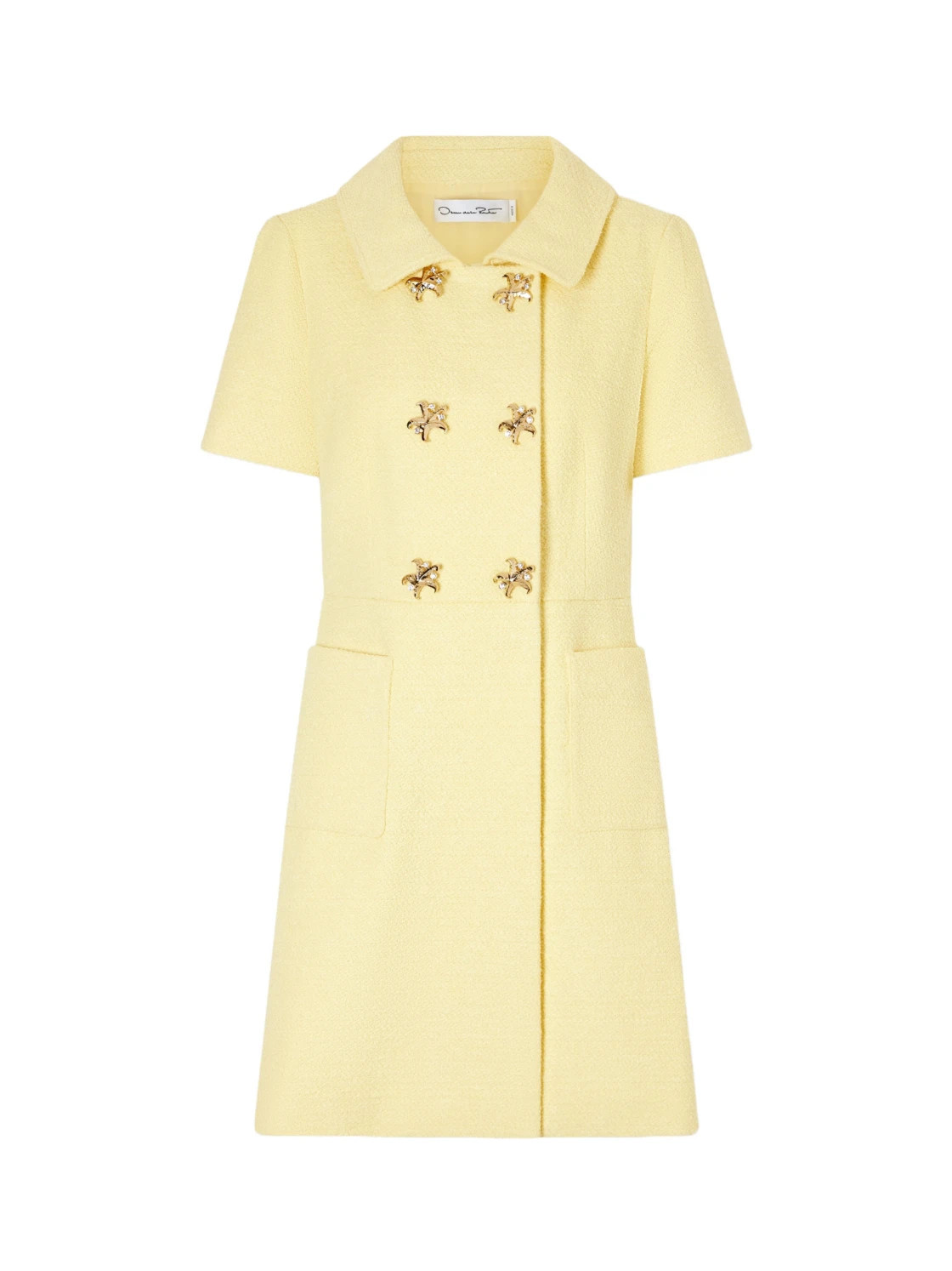 Double-breasted cotton-blend tweed mini dress | Senser US