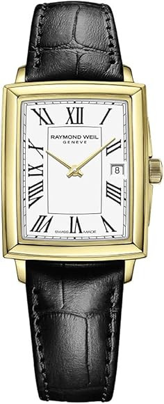 RAYMOND WEIL Toccata Ladies Watch, Quartz, White Dial, Black Roman Numerals, Gold PVD Plating, Bl... | Amazon (US)