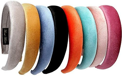 LONEEDY 8 PCS Hard Headbands, 1.2Inch Velvet Sponge Thick Hairbands DIY Hair Accessories for Wome... | Amazon (US)