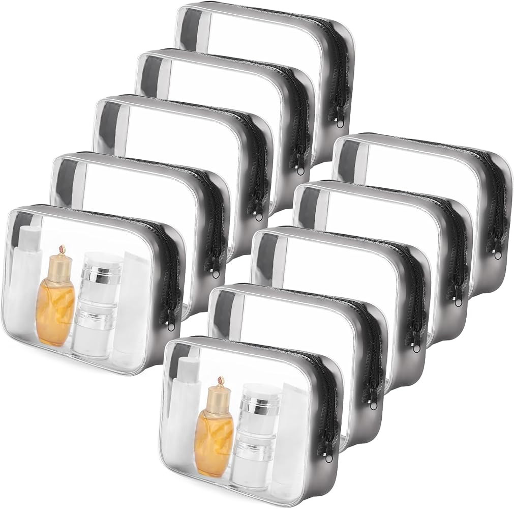 Tbestmax 10 Pcs Clear Cosmetic Bags Makeup Bags Portable Waterproof Travel Toiletry Bags Medium O... | Amazon (US)