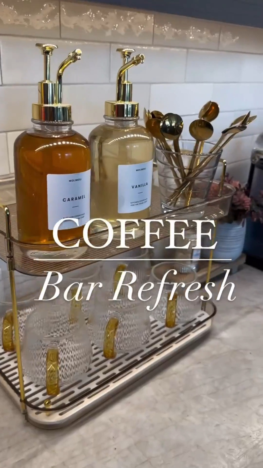 I chose this two tier tray because it instantly made my coffee bar feel more organized and intentional. I like how the soft grass tone works with neutrals and gives everything a styled look without trying too hard.

I paired it with reeded mugs, brass spoons, and glass syrup dispensers to keep everything functional but pretty. It holds what I use daily and makes my morning routine feel a little more special. Linked here for reference. 

 

#LTKdayinmylife #LTKU #LTKHome