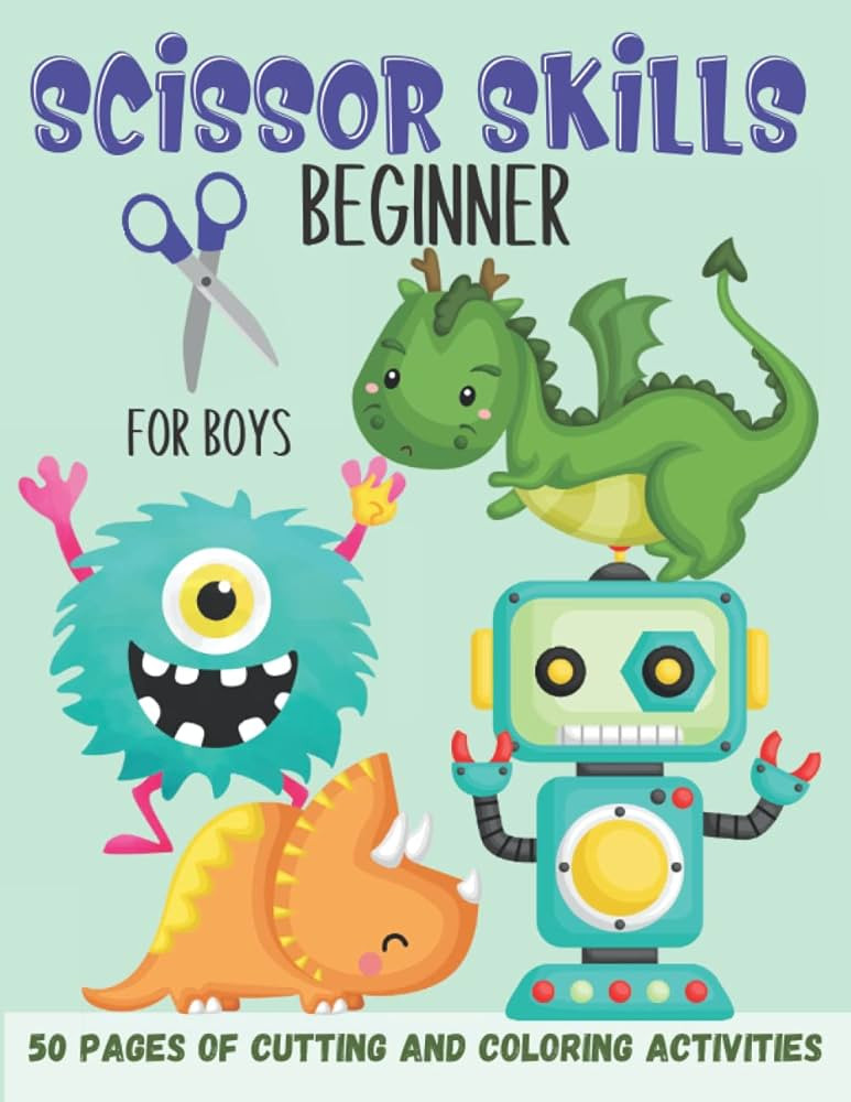 Scissor Skills For Boys - Beginner: A Preschool Activity Book For Kids Ages 3-5 | A Fun Cutting P... | Amazon (US)