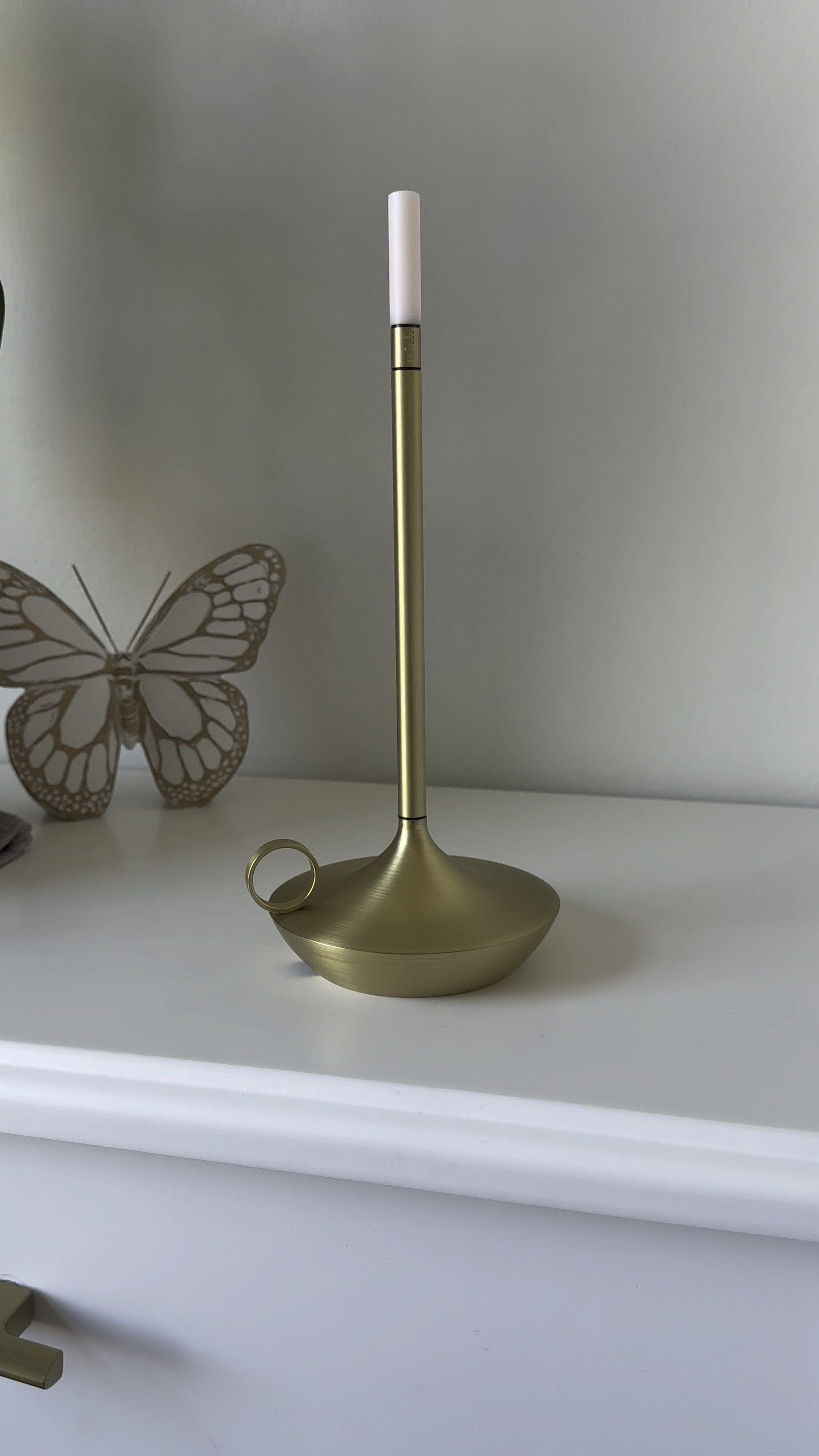 Love this LED wick light from graypants. I have the large size in brass but it also comes in a smaller size and also in matte black. 

Led light
Candle light 
Camping light 
Night light 
Nightstand light 
Vintage 
Brass light 

#LTKGiftGuide #LTKhome #LTKsalealert