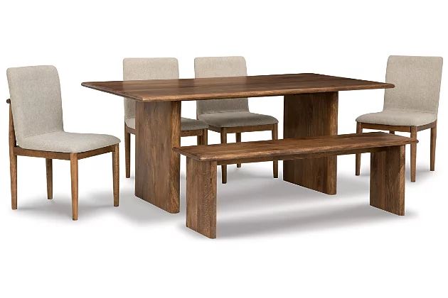 Isanti Dining Table and 4 Chairs and Bench Set | Ashley Homestore