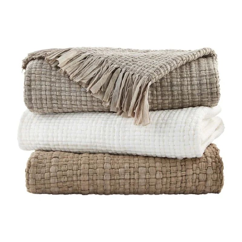 Chunky Woven Fringe Blanket (3 Colors) | Linen & Flax Co