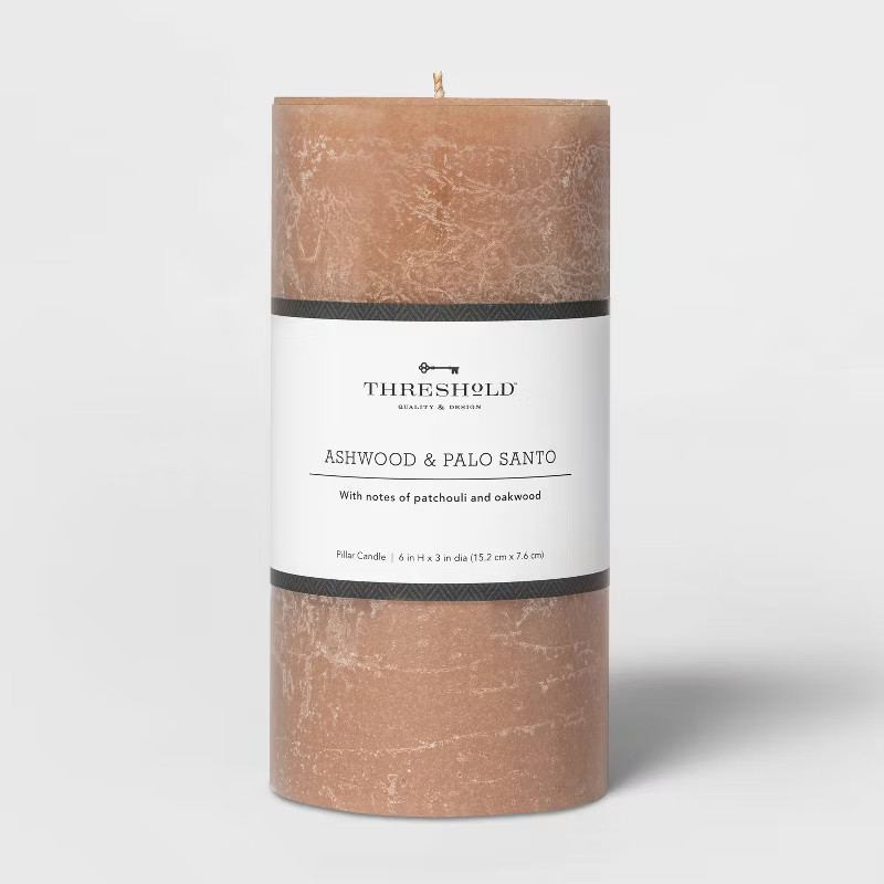 Pillar Ashwood and Palo Santo Candle Tan - Threshold™ | Target