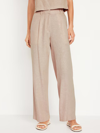 Extra High-Waisted Linen-Blend Wide-Leg Taylor Pants | Old Navy (US)