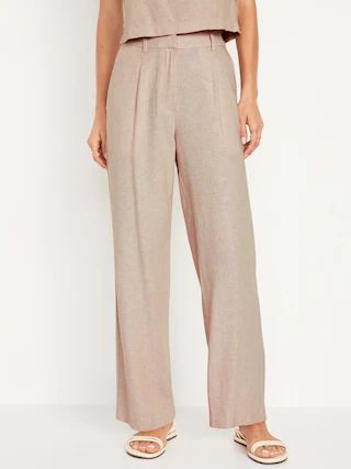 Extra High-Waisted Linen-Blend Wide-Leg Taylor Pants for Women | Old Navy (US)